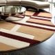 Handcrafted Beige Maroon Geometric Living Room Rug